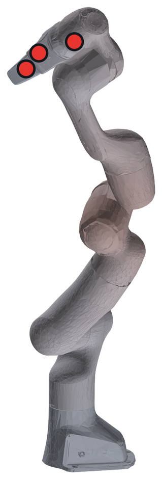 Fine-tuned: per-vertex error on the arm