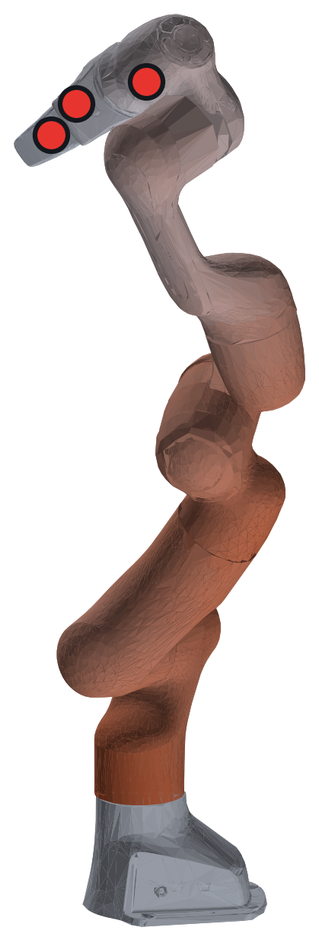 Zero-shot: per-vertex error on the arm